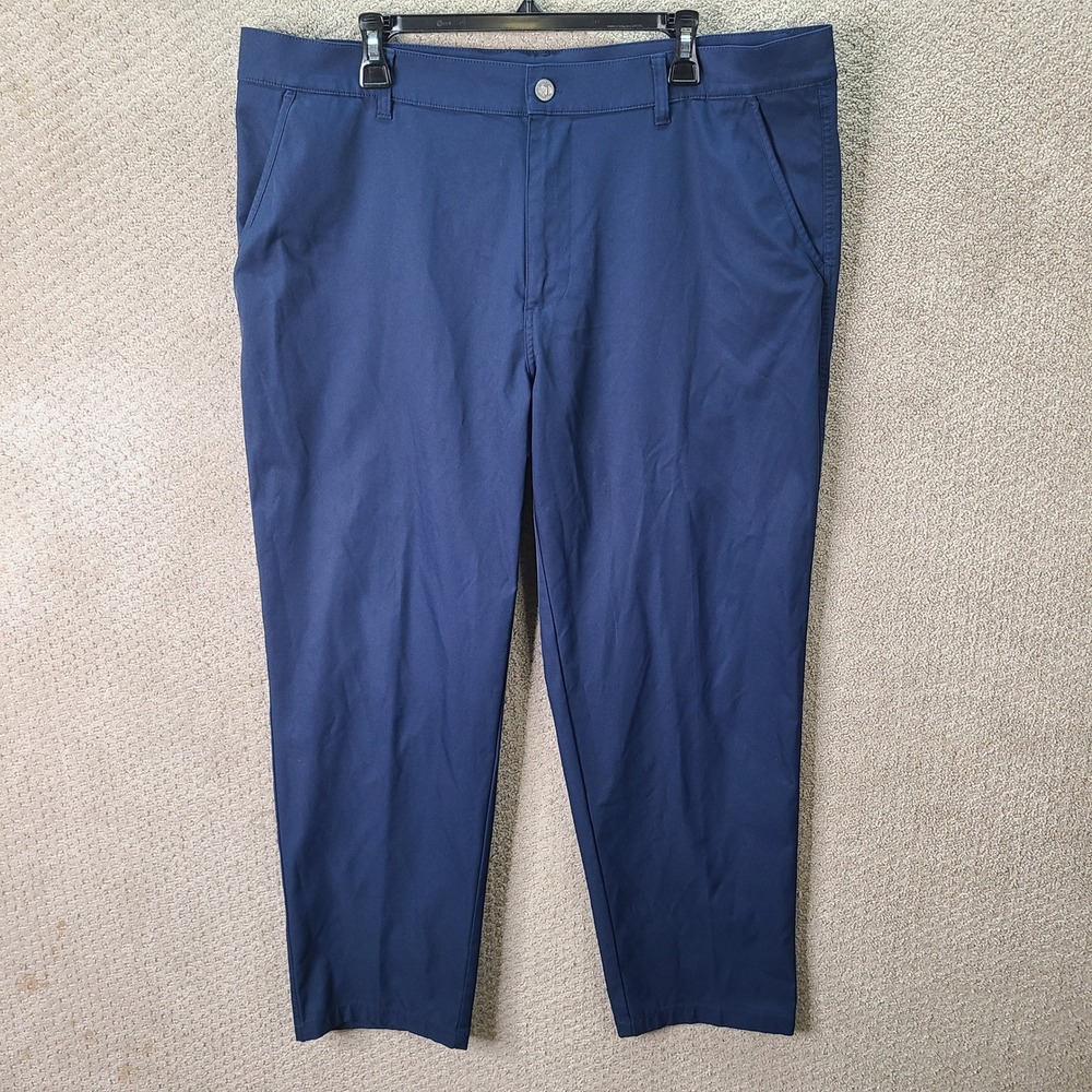 32 Degrees Cool Pants Mens 40x30 Blue Stretch Performance Chino Polyester Casual